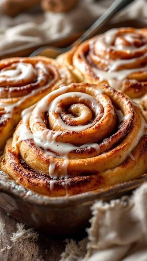 A delicious cinnamon roll breakfast bake, perfect for Valentine's Day