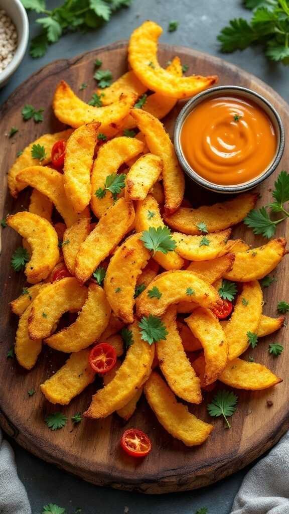 Crispy Polenta Fries served with a dipping sauce