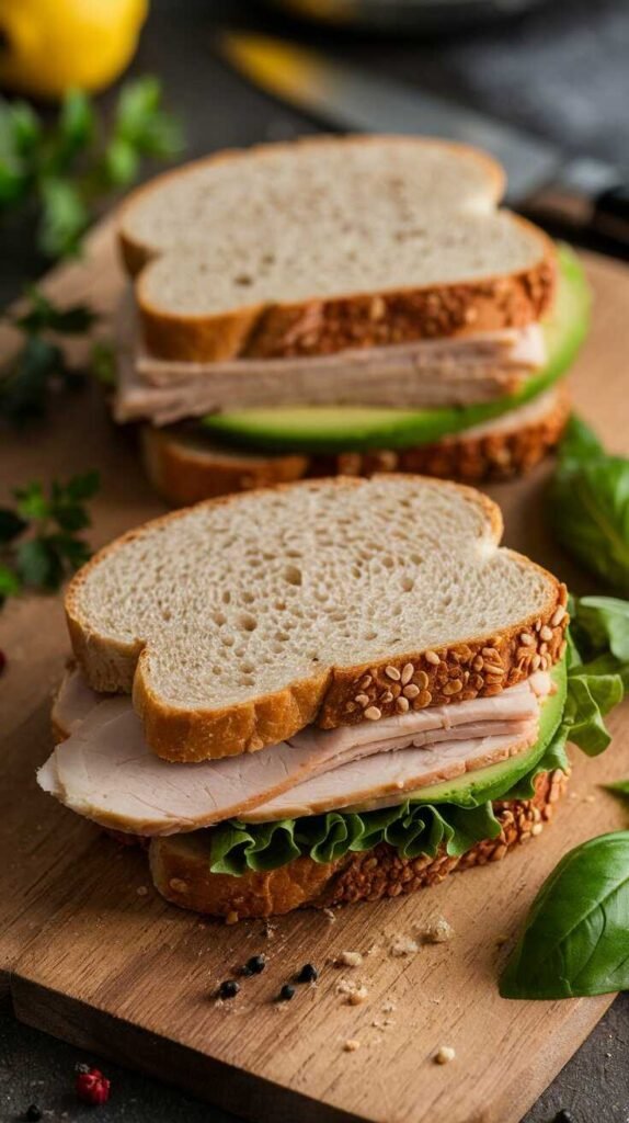 Keto sandwich bread with fresh ingredients