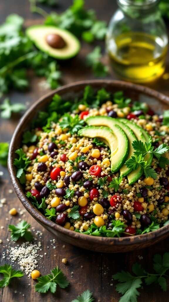 Quinoa and Broad Bean Salad with Avocado and Lime Dressing