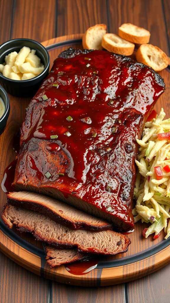 Tender BBQ Beef Brisket served with sides