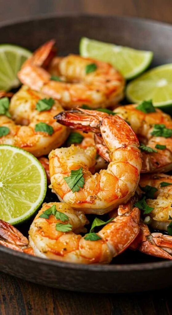 Grilled shrimp with lime and cilantro