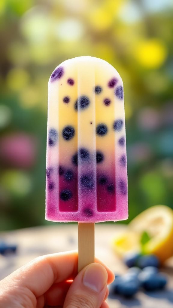 Blueberry lemonade popsicle