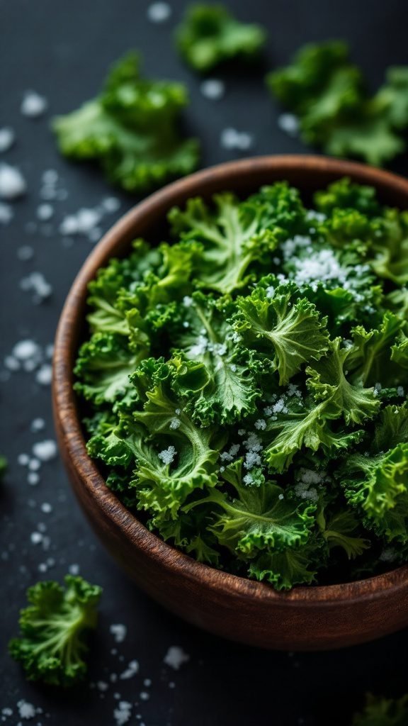 Bowl of crispy kale chips