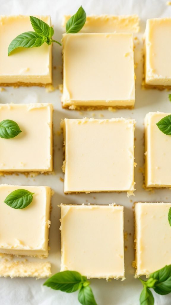 Lemon Basil Cheesecake Bars