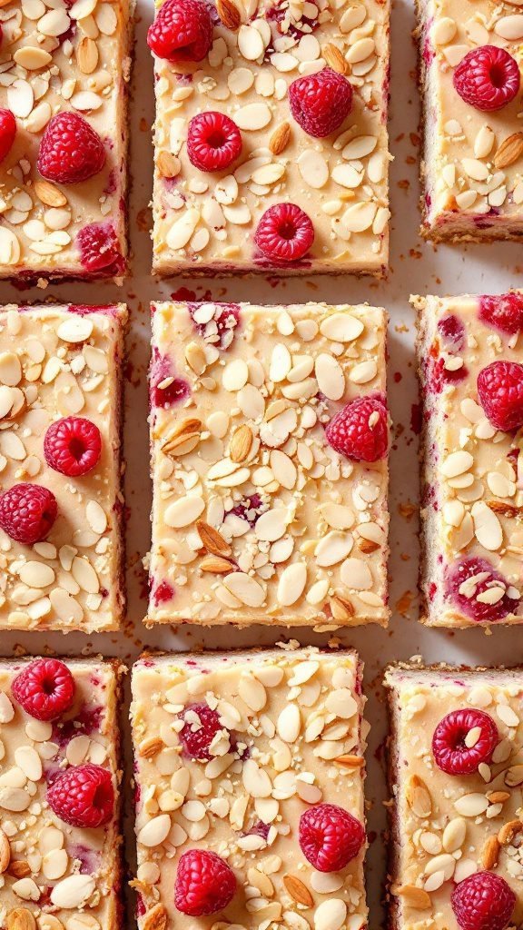 Raspberry Almond No-Bake Bars
