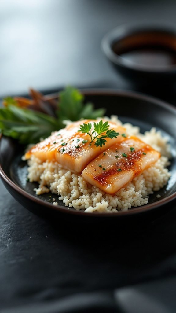 Delicious saba sushi with mackerel served on a plate
