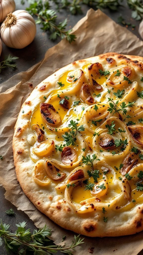 Savory Roasted Garlic and Herb Flatbread