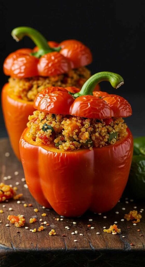 Stuffed bell peppers filled with quinoa